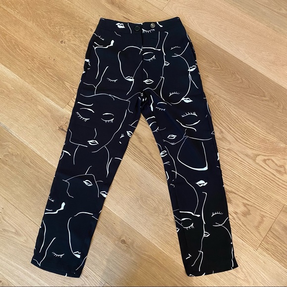 Princess Polly Pants - Princess Polly Zavia Pants Black White Size US0